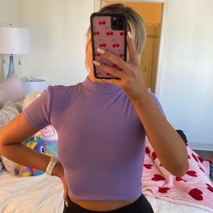 The Kript high neck crop top short sleeve